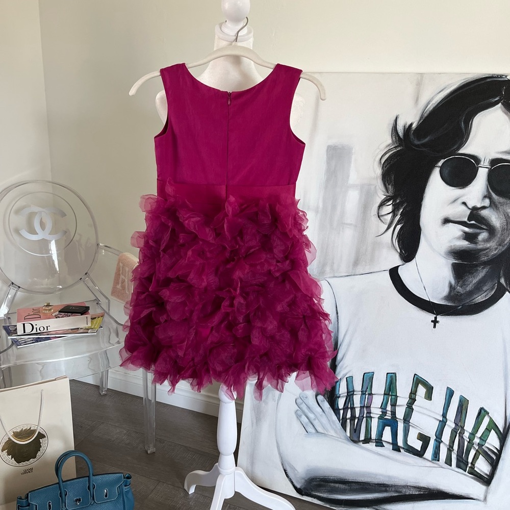 Marchesa Neiman Marcus + Target Girls Fuchsia Pink Petal Skirt Dress Sz M 7/8